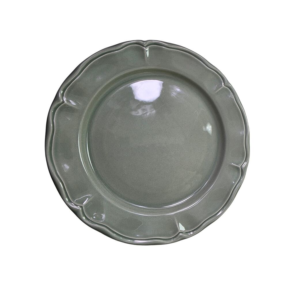 Set of 4 VERAGES Luberon Celadon 2009  Light Green 10.5" Dinner Plates